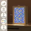 Abstract - Bloem - Blauw Light Box met kabel (Tafellamp) klein 925 -USP_NL