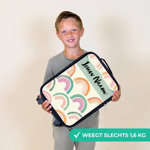 Regenboog - Pastel - Patroon Kinderkoffer - Zwart klein -sfeer4_NL