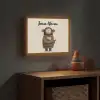 Aap - Roze bloemen - Speels Light Box met batterij (Wandlamp kind) middel -sfeer5_kind