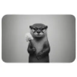 Otter - Wc-borstel - Bril - Zwart - Wit Badmat klein -3d