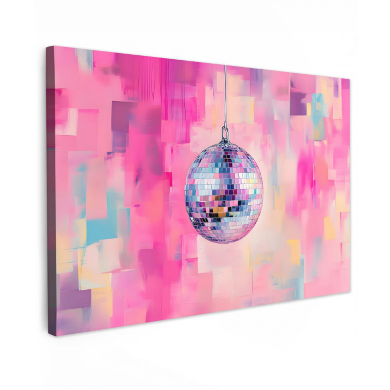 Discobal - Pink - Verf canvas 2cm klein -z3d