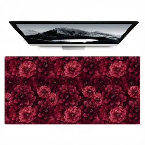 Dahlias - Bloemen - Rood Muismat XXL klein 681 -zzz3d