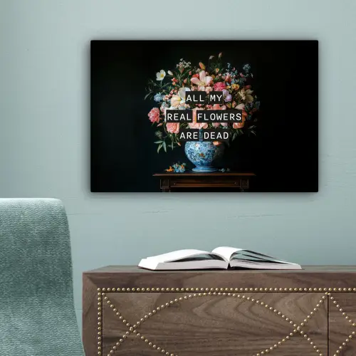 Bloemen - Art - Pastel - Quotes canvas 2cm klein -sfeer4