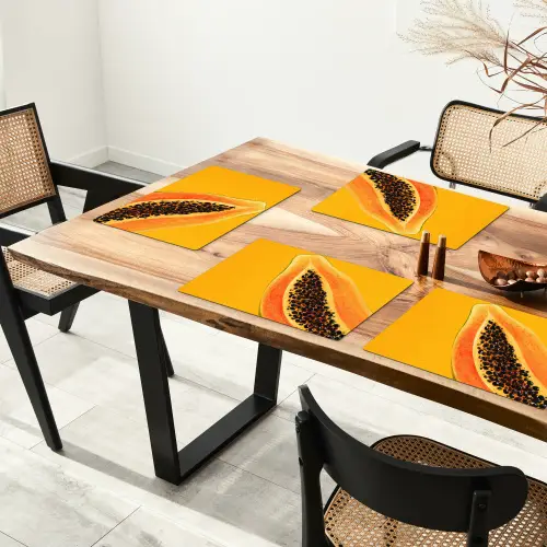 Papaja - Oranje - Topisch Placemat vinyl groot -zzsfeer4_Kitchenyeah-website