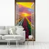 Doorkijk - Bloemen - Tulpen - Kleurrijk - Zonsondergang fotobehang vinyl groot -woonkamer