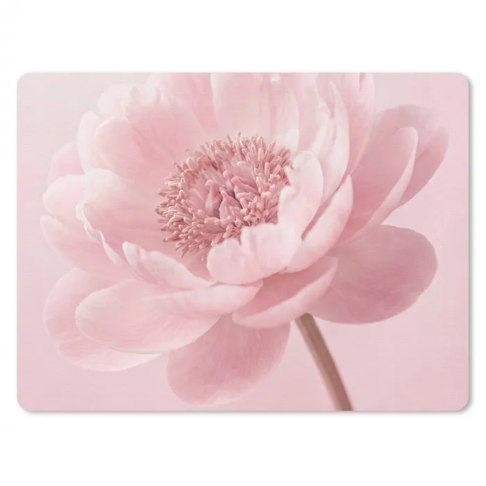 Bloem - Pioenroos - Roze muismat rubber klein -3d