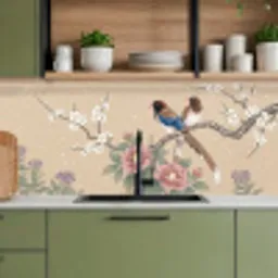 Bloemen - Vogels - Bloemen keuken achterwand 2 middel -sfeer3
