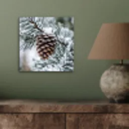 Dennenappel - Tak - Sneeuw - Winter - Sfeervol aluminium wit klein -sfeer2