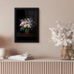 Pastel - Bloemen - Glazen - Vaas fotolijst zwart zonder passe partout klein -sfeer5