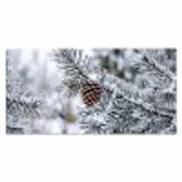 Dennenappel - Tak - Sneeuw - Winter - Sfeervol Muismat XXL klein -3d_leeg