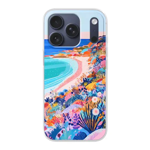 Bloemenweide - Zee - Zomers Telefoonhoesje iPhone 17 Pro klein -3d