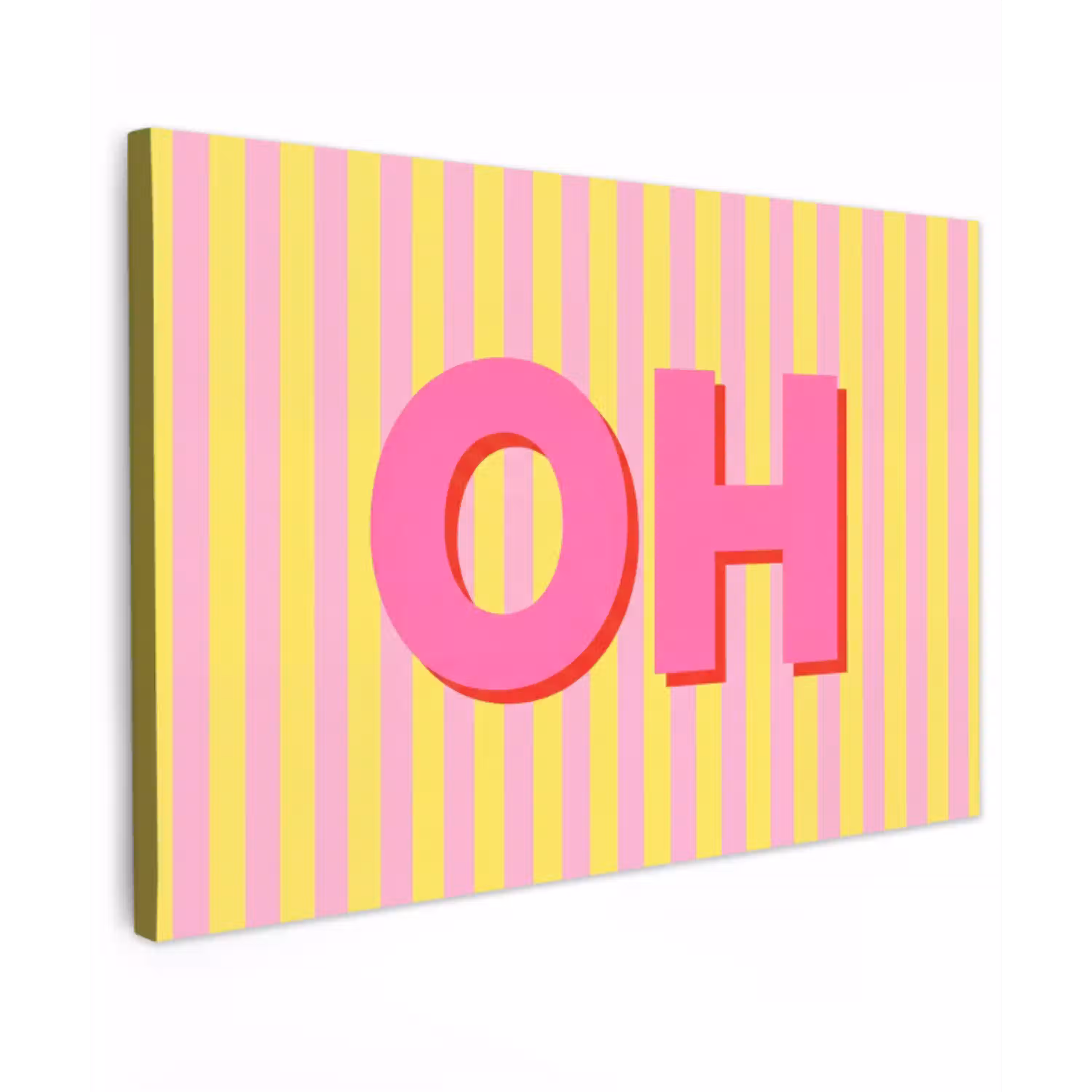 Tekst - Strepen - Roze canvas 2cm klein -z3d