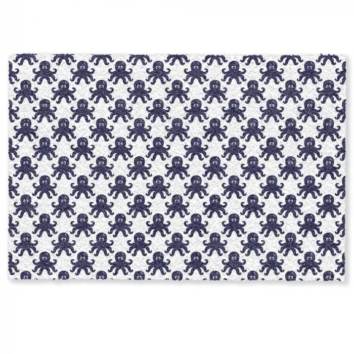 Oceaan - Octo - Blauw - Wit Deurmat klein 898 -zkaufland3d