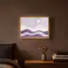 Golven - Heuvels - Abstract - Paars Light Box met batterij (Wandlamp) middel -sfeer4