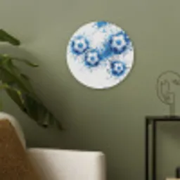 Voetballen - Verf - Sport - Blauw Akoestische PET Vilt - Rond klein -sfeer2