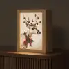 Gewei - Kerst - Rendier - Rood Light Box met kabel (Tafellamp) klein -z3d_website