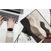 Abstract - Landschap - Golven - Crèmekleur laptophoes neopreen klein -bureau
