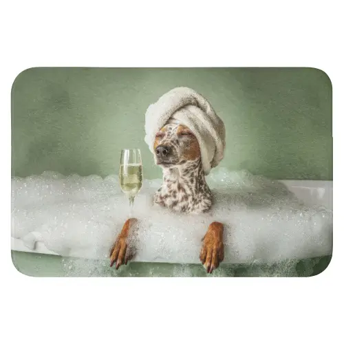 Hond - Bad - Champagne - Handdoek Badmat klein -3d