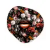 Lippen - Bloemen - Verf - Oranje - Kunst - Abstract - Oude meesters Wandcirkel Organisch Forex 3mm klein -3d