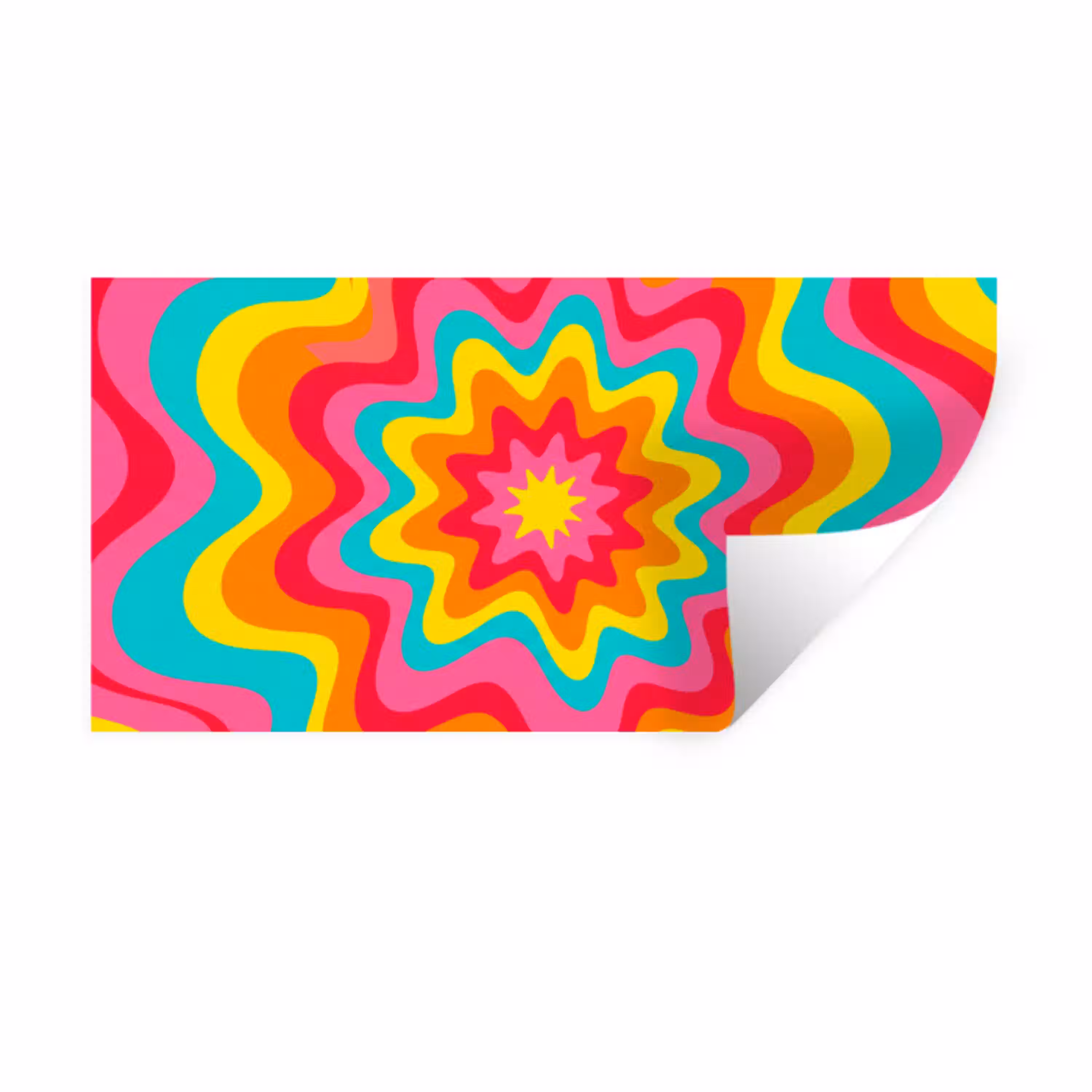 Patroon - Golvend - Kleurrijk Muursticker klein -3d