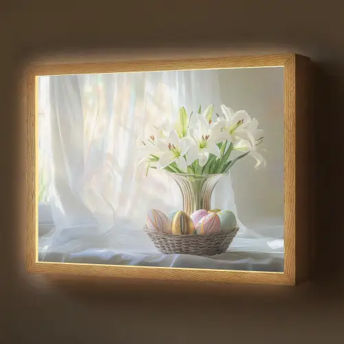 Vaas - Eieren - Bloemen Light Box met batterij (Wandlamp) middel -z3d_website