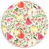 Fruit - Watermeloen - Kersen - Peer Wandcirkel kunststof plaat 5mm dik klein 188 -3d