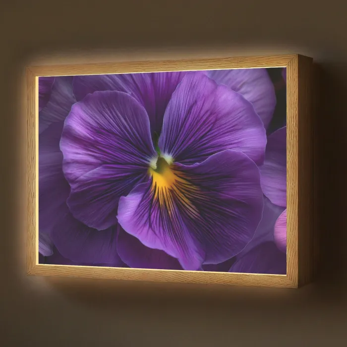 Paars - Viool - Diepte Light Box met batterij (Wandlamp) middel -z3d_website