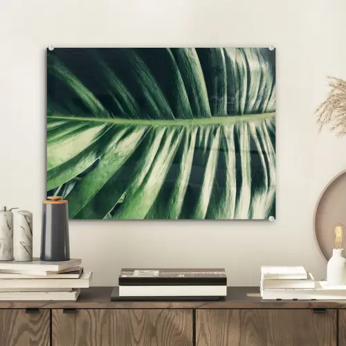 Inductie beschermer - Bananenblad - Tropisch - Jungle - Bladeren plexiglas 5mm klein -sfeer1