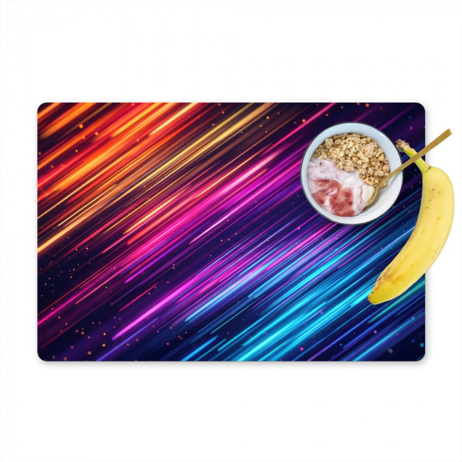 Snelheid - Kosmos - Kleurrijk Placemat vinyl groot -zzzproduct_Kitchenyeah-website