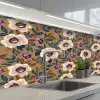 Floraal - Stilleven - Kleurrijk keuken achterwand 2 middel 871 -3d_schuin