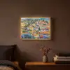 Dorp - Heuvels - Landschap - Bomen Light Box met batterij (Wandlamp) middel -sfeer4