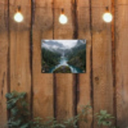 Waterval - Bomen - Bergen tuinposter los doek klein -sfeer1