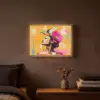 Vogel - Vrouw - Abstract - Bloem Light Box met batterij (Wandlamp) middel -sfeer4