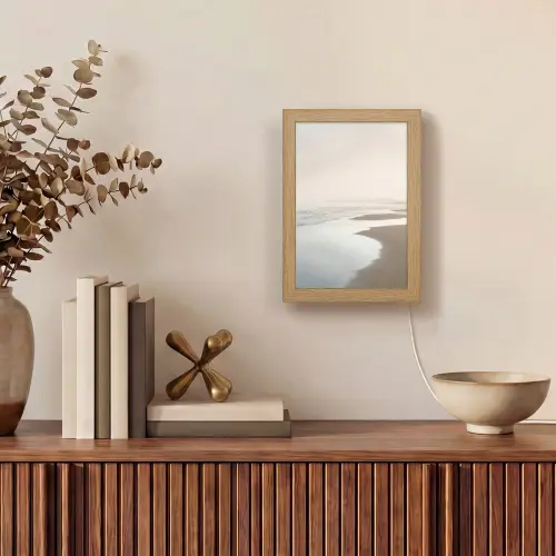 Kustlijn - Strand - Oceaan Light Box met kabel (Tafellamp) klein -sfeer2