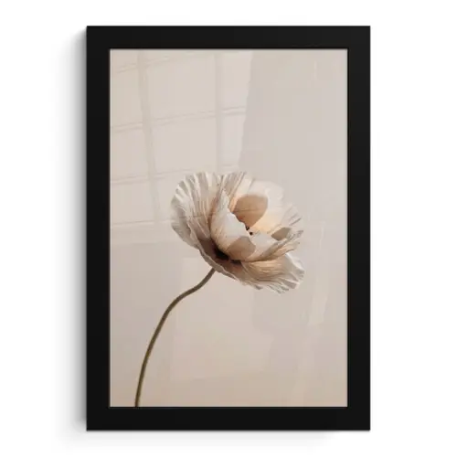 Bloem - Beige - Crème fotolijst zwart zonder passe partout klein -3d