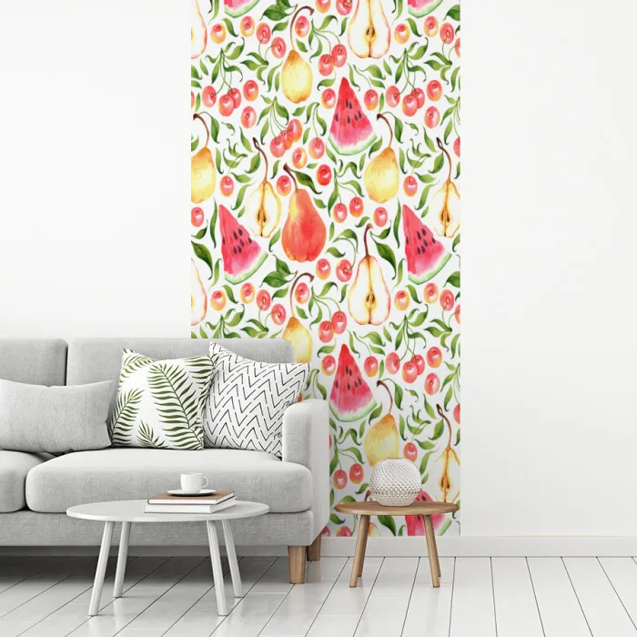 Fruit - Watermeloen - Kersen - Peer fotobehang vinyl groot 64 -woonkamer