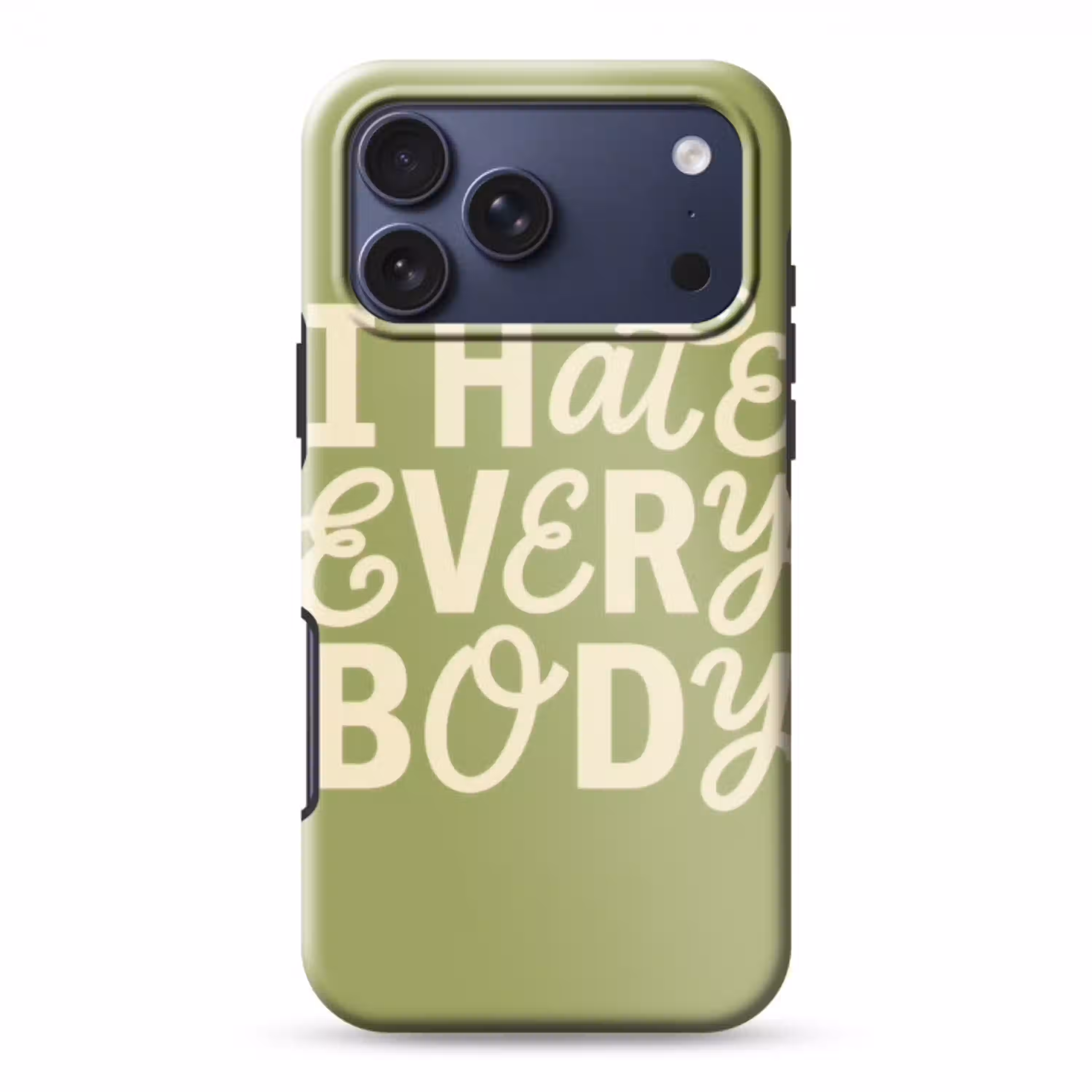 I hate everybody - Groen - Retro Toughcase MagSafe Apple iPhone 17 Pro Max klein -3d