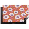 Bloemen - Grafisch - Oranje Inductie beschermer vinyl 3mm klein 276 -3d