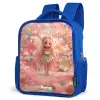 Bloemenfee in roze sprookjeswereld Kinderrugzak - Blauw middel -schuin