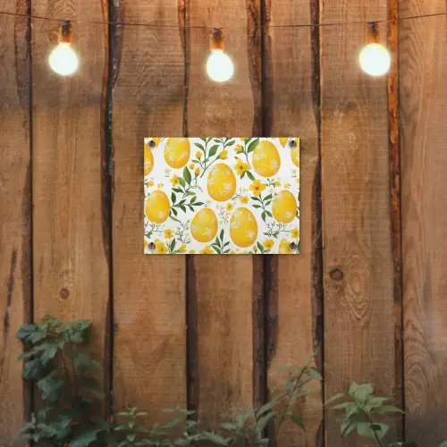 Bloemen - Paaseieren - Geel tuinposter los doek klein -sfeer1
