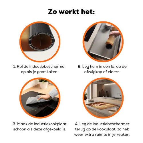 Chocomelk - Drinken - Warm - Bruin Inductie beschermer vinyl 3mm klein -zzzzzzz-td-werking