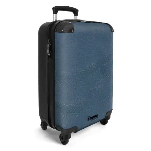 Lederen look grijs blauw NBS - Handbagage koffer - Volwassenen Unisex middel -productfoto_3d