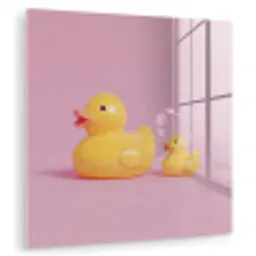 Eendjes - Vrolijk - Roze plexiglas 5mm klein -zzzproduct_nieuw