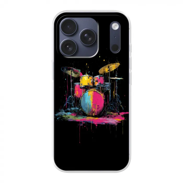 Drumstel - Kleurrijk - Verf - Levendig Telefoonhoesje iPhone 17 Pro klein -3d