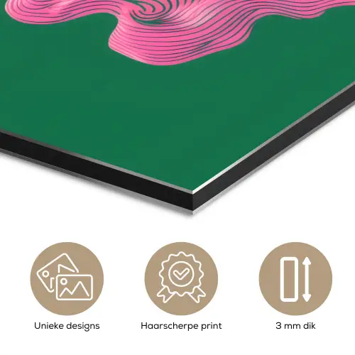 Abstract - Pink - Lijnen - Groen aluminium wit klein -closeup_NL