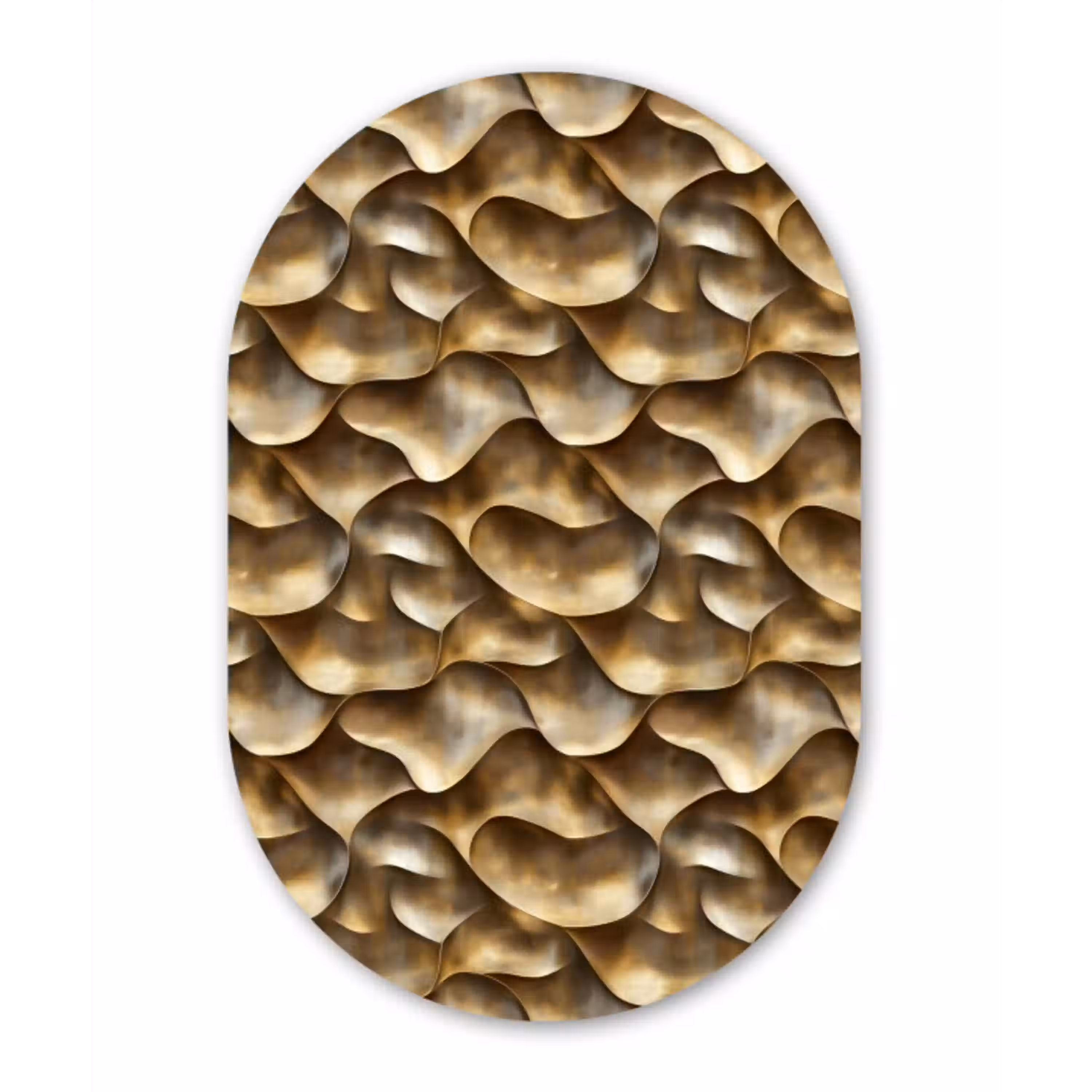 Abstract - Antiek - Goud Wandcirkel Ovaal Aluminium middel 839 -3d