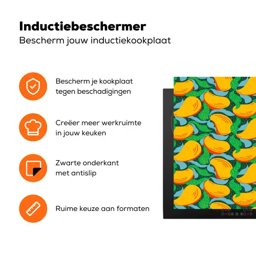 Mango - Golvende - Bladeren Inductie beschermer vinyl 3mm klein 276 -zzzzzzz-td-ups