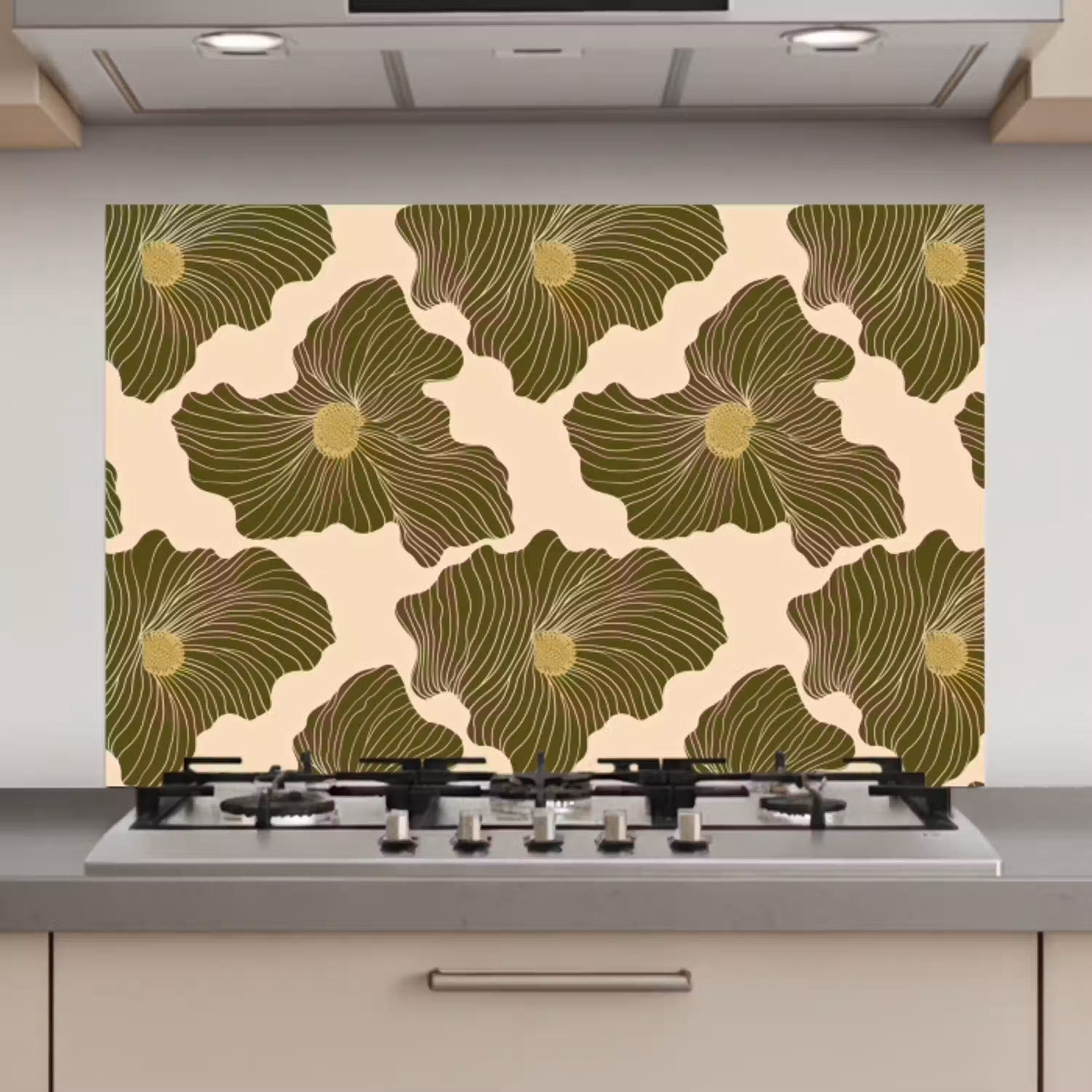 Modern - Abstract - Groen keuken achterwand spatscherm klein 900 -3d_website