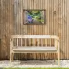 Doorkijk - Tuin - Raam - Hortensia - Bloemen Tuinposter op houten frame 2 cm dik klein -sfeer4