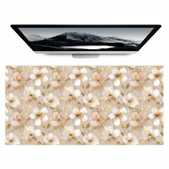Bloemen - artistiek - Goud Muismat XXL klein 681 -zzz3d